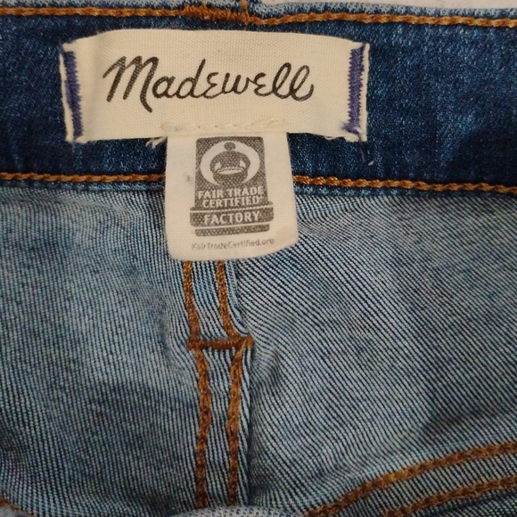 Madewell Blue Straight Leg 10" Highrise Jeans with Classic Indigo Tone - Picture 5 of 10